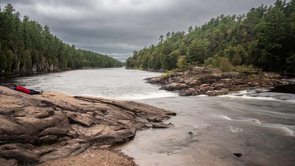 Recollet Falls On The French River In Ontario Canada